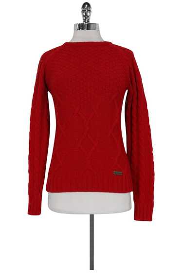 Barbour - Red Cable Knit Sweater Sz 8