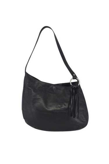 BCBG - Black Leather Fringe Shoulder Bag