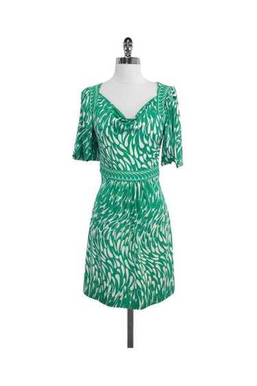 BCBG - Green & White Print Dress Sz S