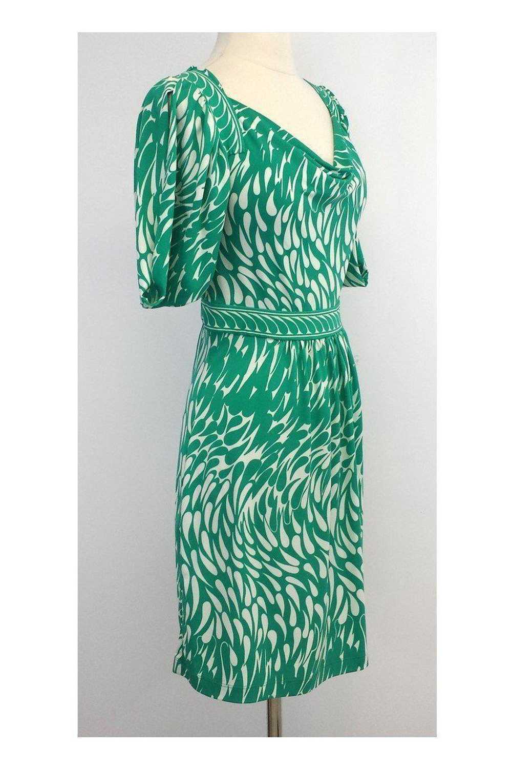 BCBG - Green & White Print Dress Sz S - image 2