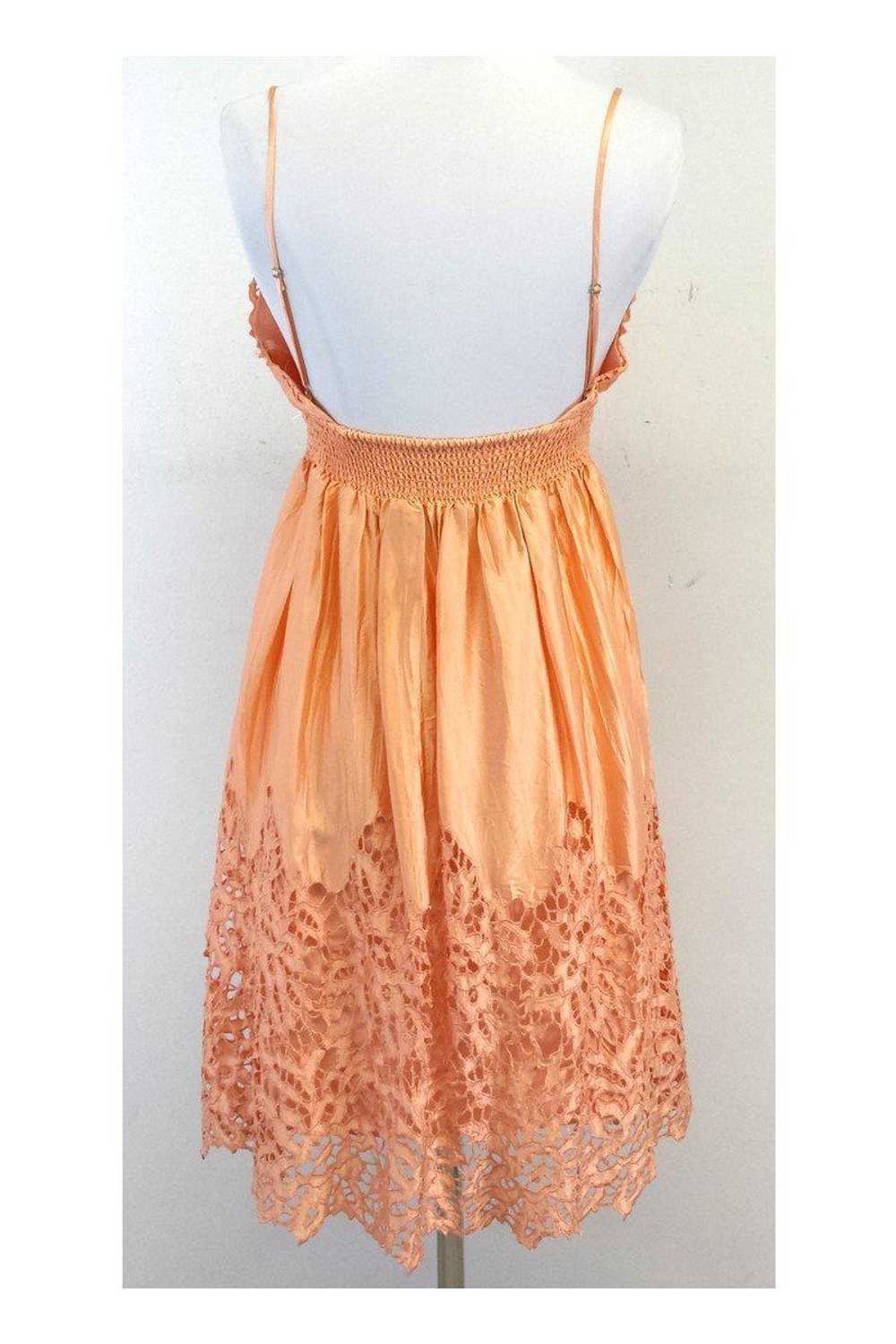 BCBG - Peach Silk Eyelet Spaghetti Strap Dress Sz… - image 3