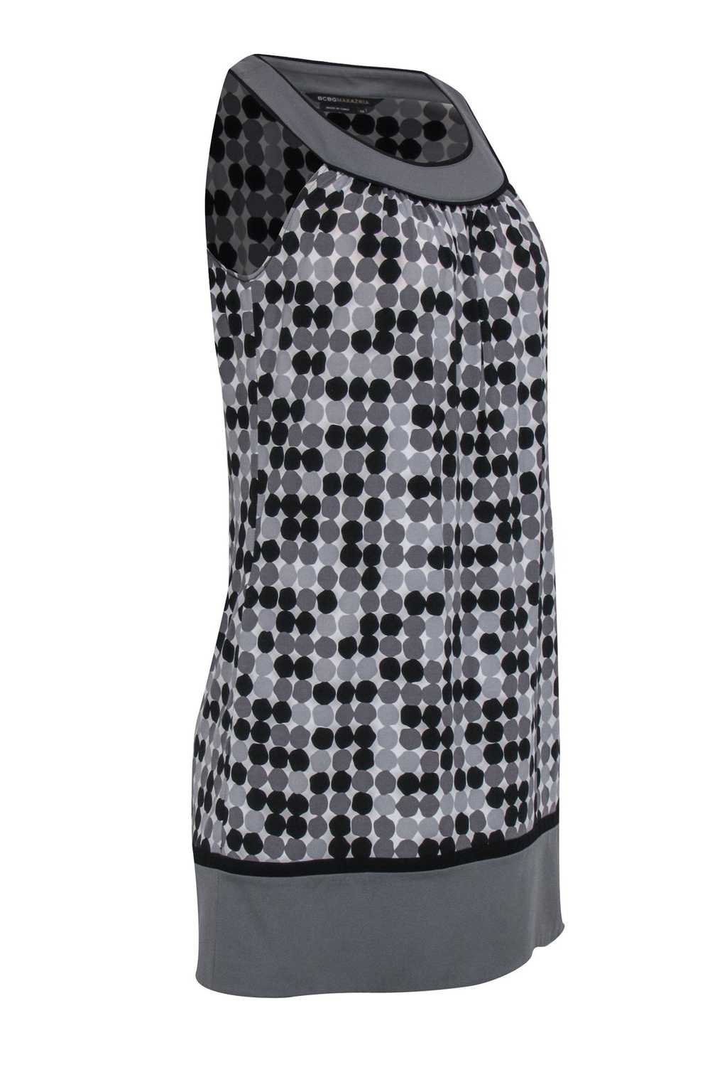 BCBG Max Azria - Black & Grey Circle Print Sleeve… - image 2