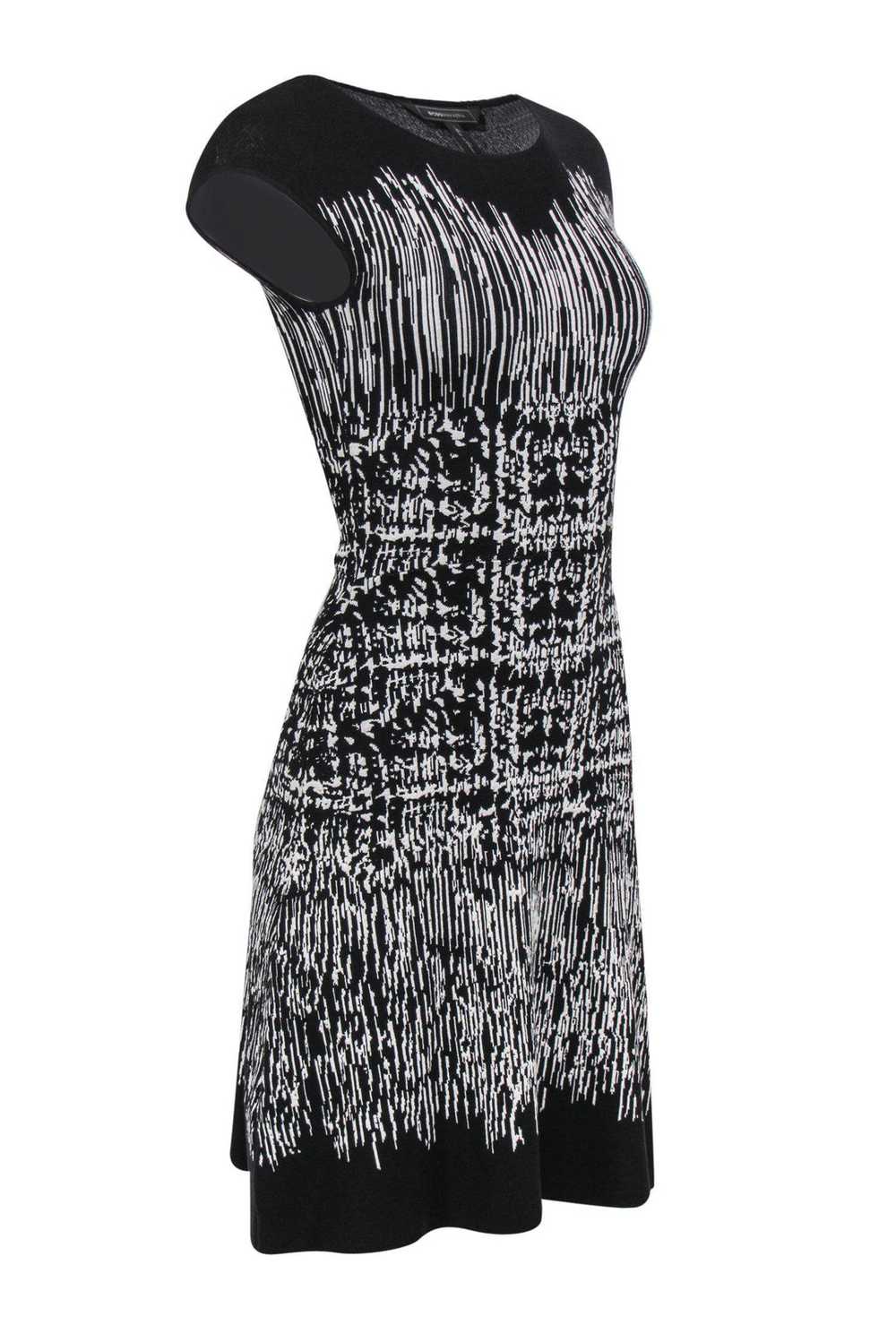 BCBG Max Azria - Black & White Striped Knit Dress… - image 2
