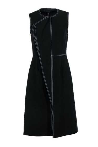 BCBG Max Azria - Black Longline Zip-Up Draped Vest