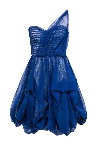 BCBG Max Azria - Blue Tulle One Shoulder Dress w/ 