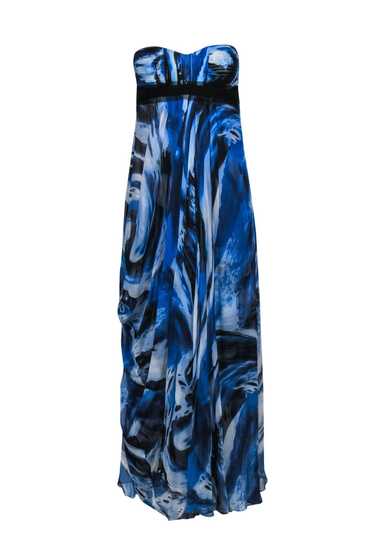 BCBG Max Azria - Blue, White & Black Marbled Stra… - image 1