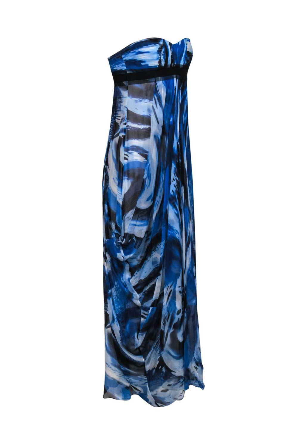 BCBG Max Azria - Blue, White & Black Marbled Stra… - image 2