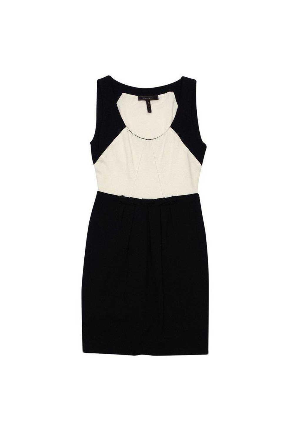 BCBG Max Azria - Cream & Black Colorblock Dress S… - image 1