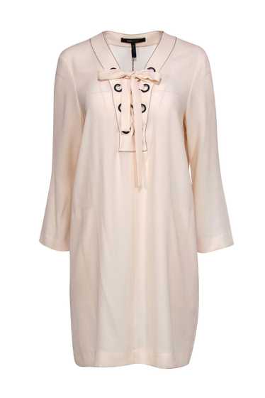 BCBG Max Azria - Cream Lace-Up "Tonya" Dress w/ Po