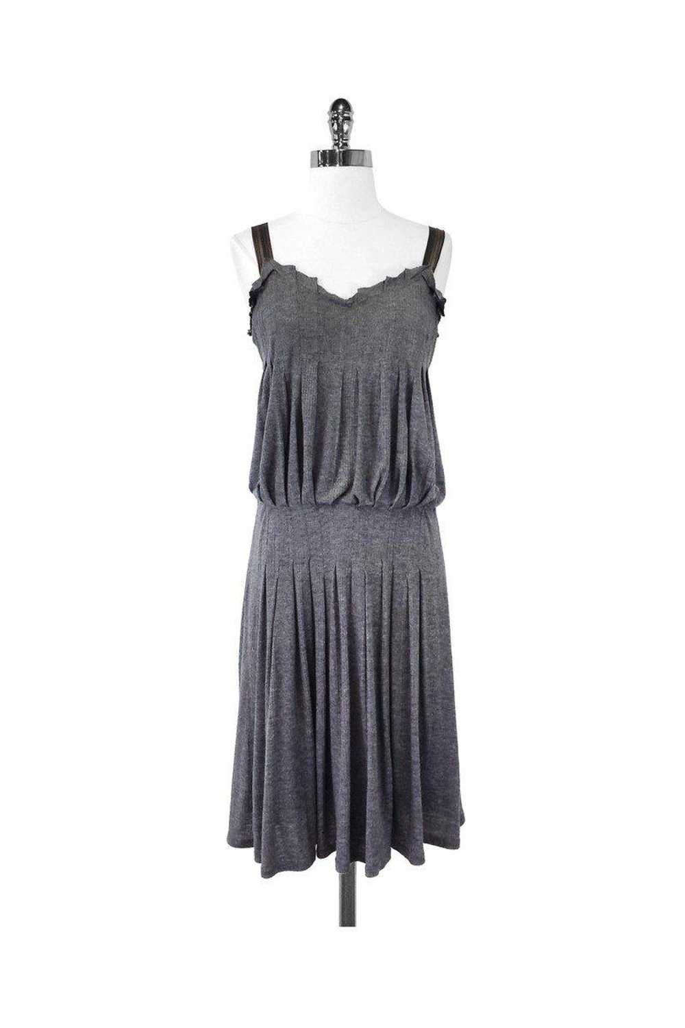 BCBG Max Azria - Gray Wool Blend Ribbed Knit Dres… - image 1