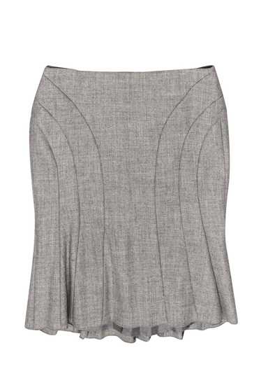 BCBG Max Azria - Grey Wool Scalloped Seam Skirt Sz