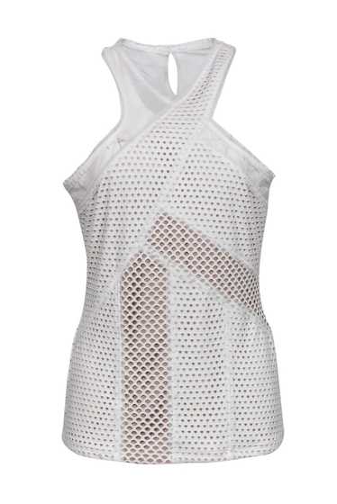 BCBG Max Azria - White Mesh Perforated Tank Sz M