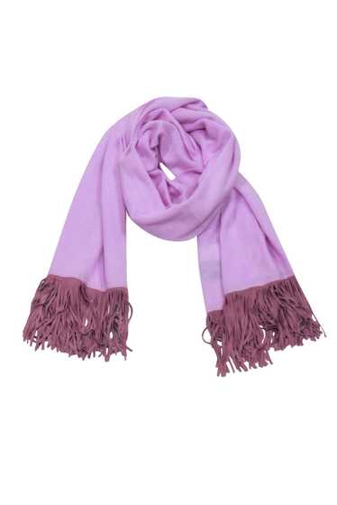 Beryll - Lilac Cashmere Scarf w/ Suede Fringe