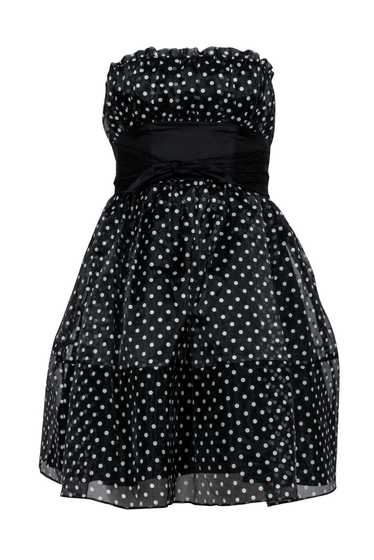 Betsey Johnson - Black & White Polka Dot Straples… - image 1