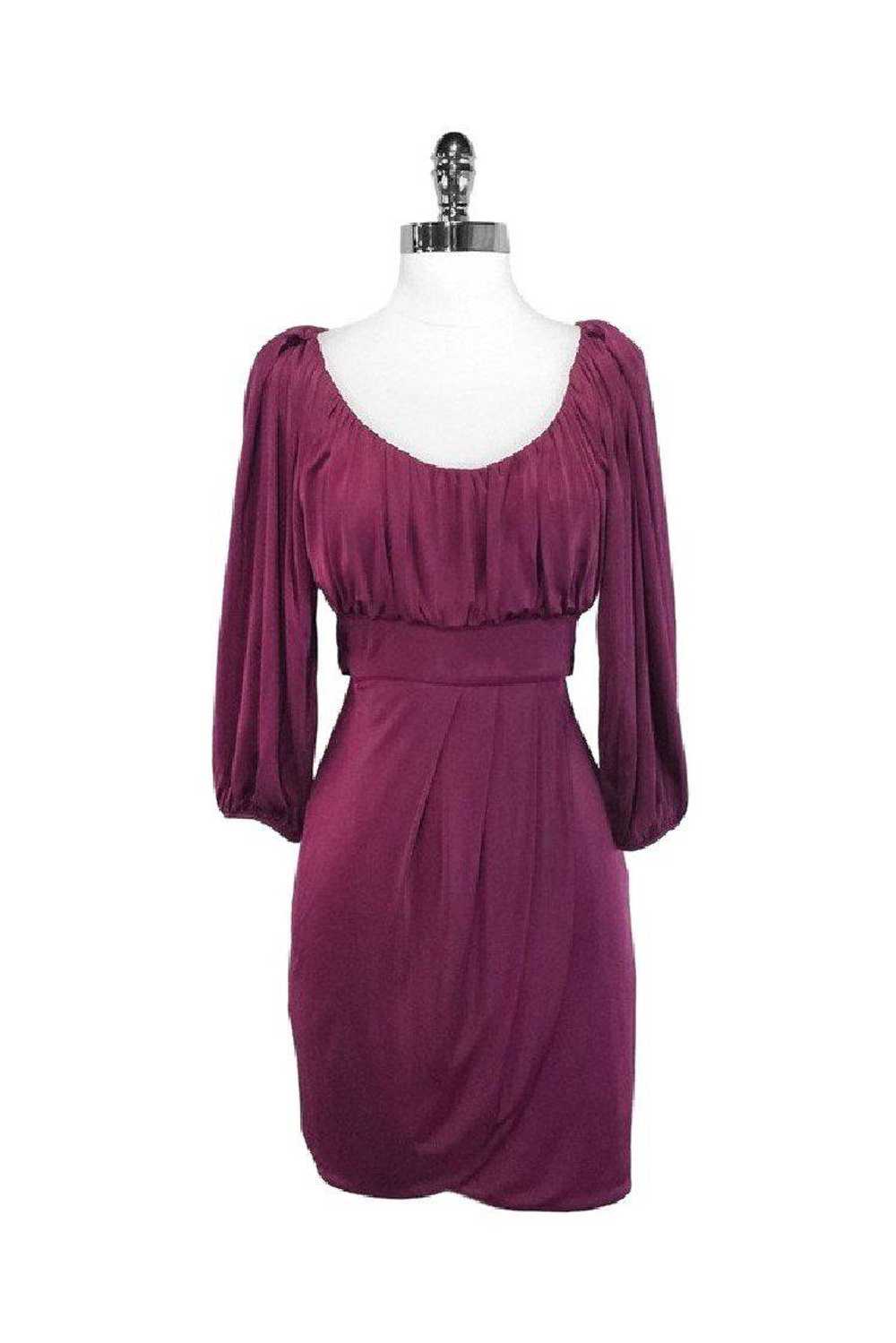 Black Halo - Burgundy Empire Waist 3/4 Sleeve Dre… - image 1