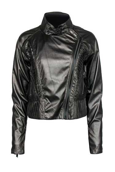 BLANKNYC - Dark Silver Faux Leather Pleated Zip-Up