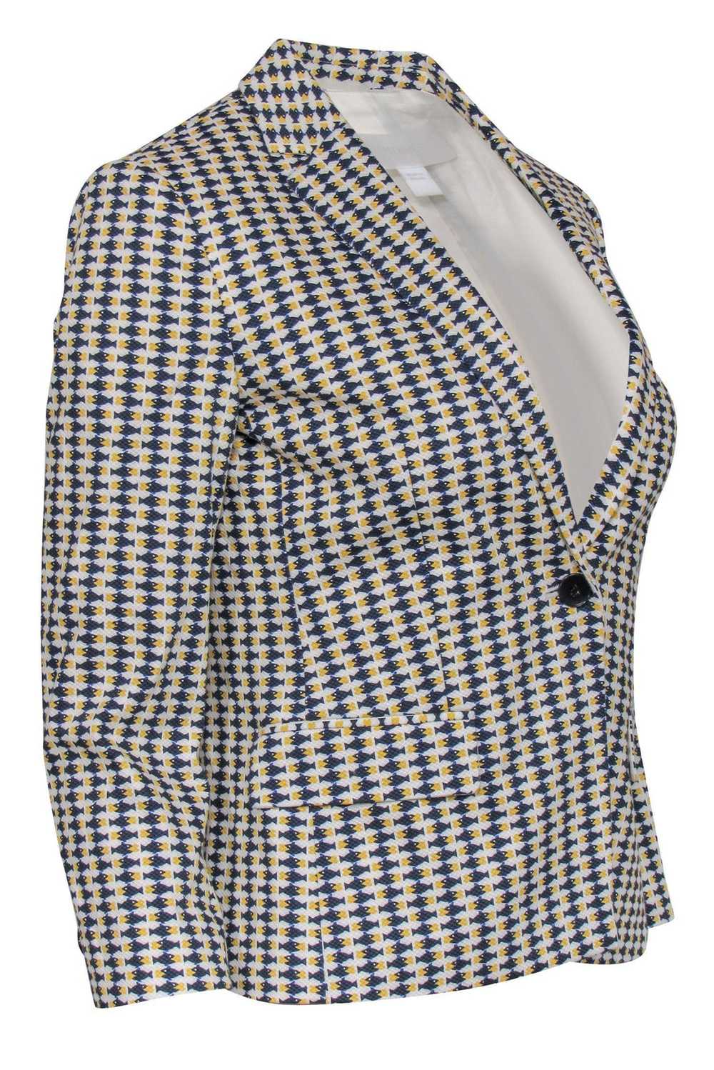 BOSS Hugo Boss - White, Navy & Yellow Fish Print … - image 2