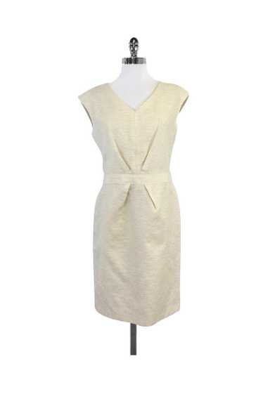 Brooks Brothers - Cream V-Neck Textured Dress Sz 6