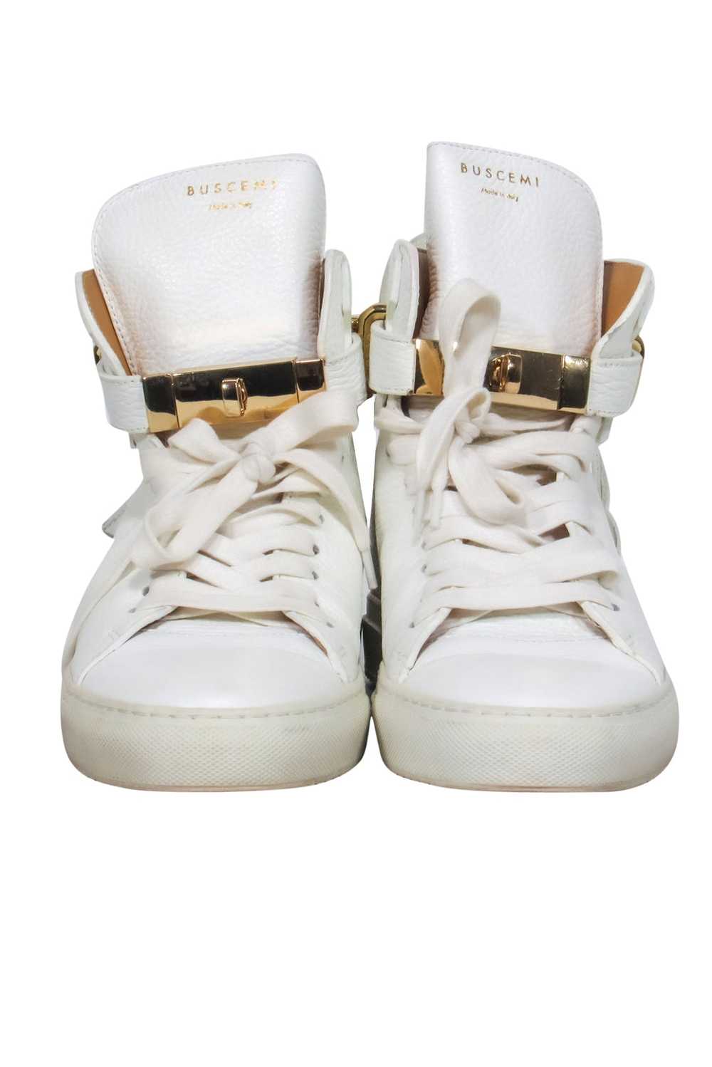 Buscemi - White 100MM Sneakers w/ Gold-Toned Hard… - image 2