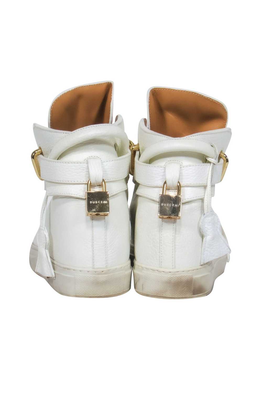 Buscemi - White 100MM Sneakers w/ Gold-Toned Hard… - image 4