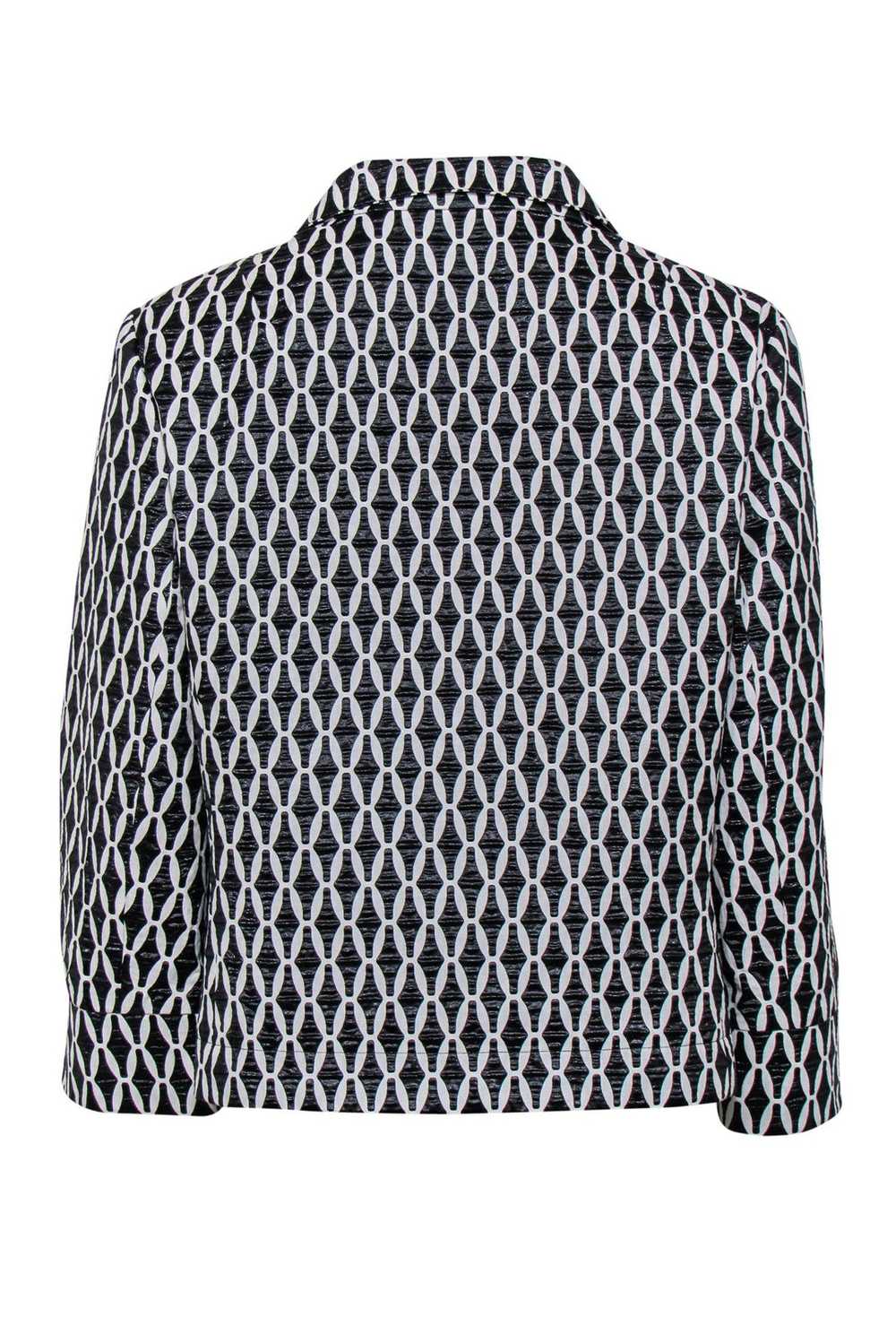Carlisle - Black & White Textured Cropped Jacket … - image 3
