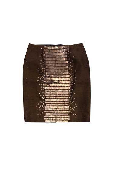 Carlisle - Bronze Silk & Wool Sequin Front Skirt … - image 1