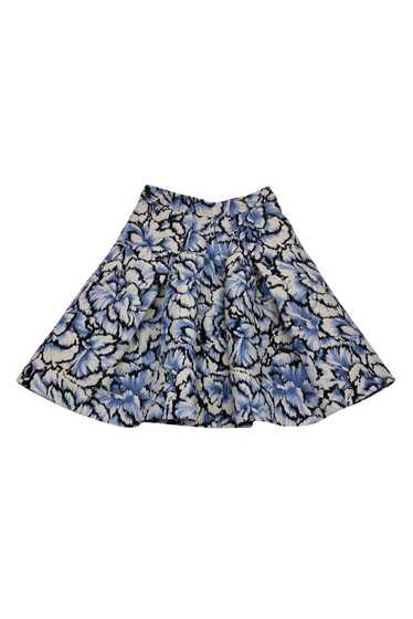 Carolina Herrera - Blue Printed Flared Skirt Sz 6