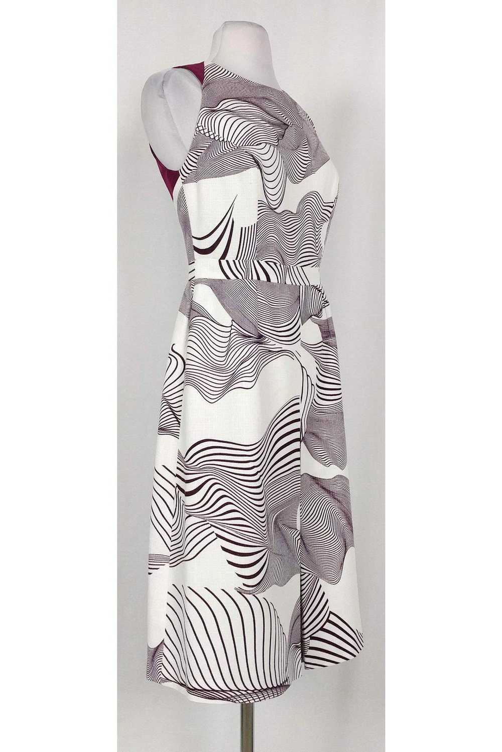 Carolina Herrera - White & Purple Printed Dress S… - image 2