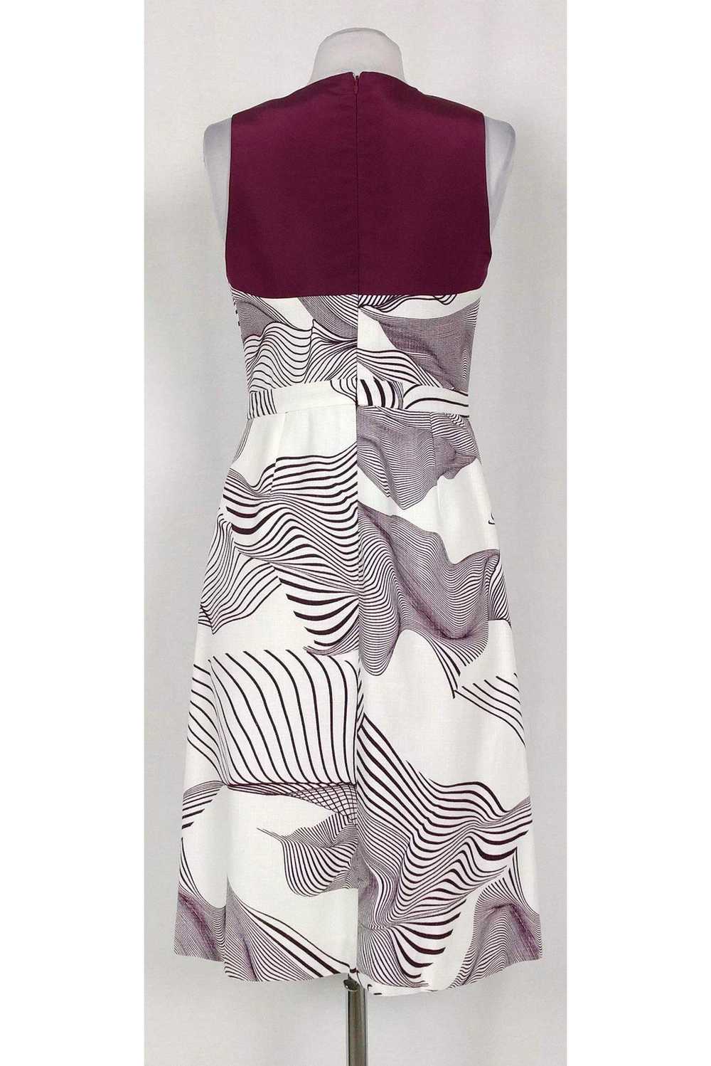 Carolina Herrera - White & Purple Printed Dress S… - image 3