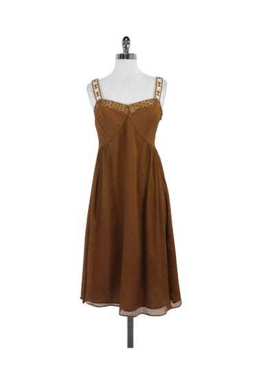 Catherine Malandrino - Rust Silk Sleeveless Dress 