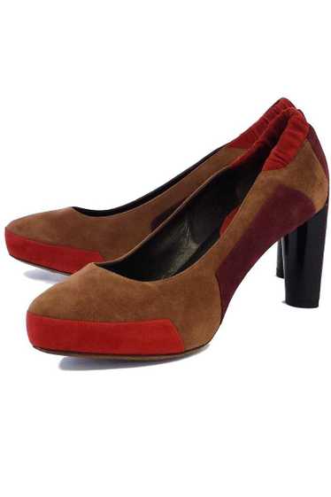 Celine - Taupe & Coral Colorblock Suede Heels Sz 8