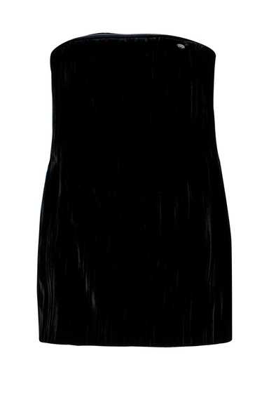 Chanel - Black Fitted Textured Velvet Strapless M… - image 1