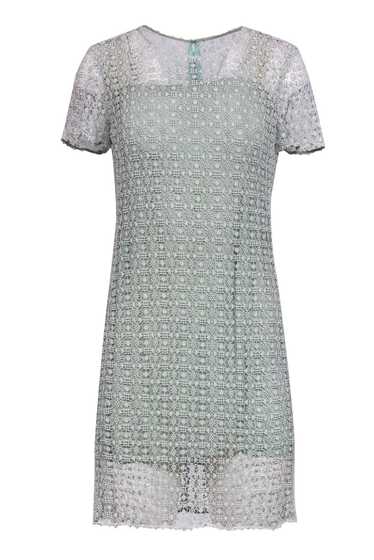 Chloe - Mint Green Shift Dress w/ Embroidered Over