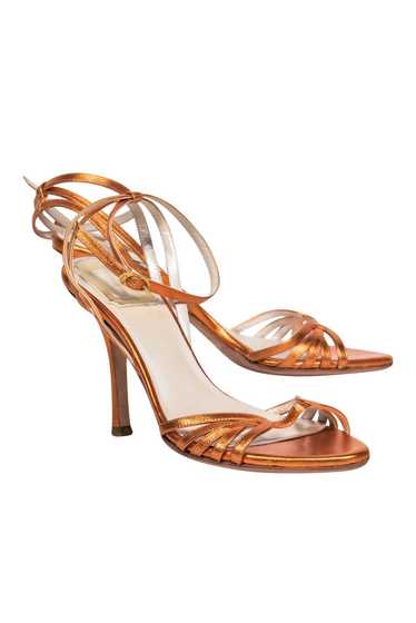 Christian Dior - Orange Metallic Strappy Pumps Sz… - image 1