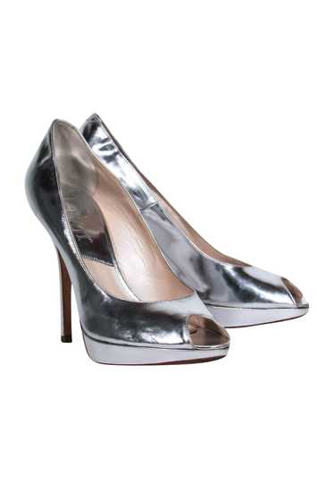 Christian Dior - Silver Patent Peep Toe Pumps Sz 9