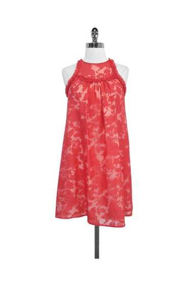 Christopher Deane - Red Floral Print Lace Dress Sz