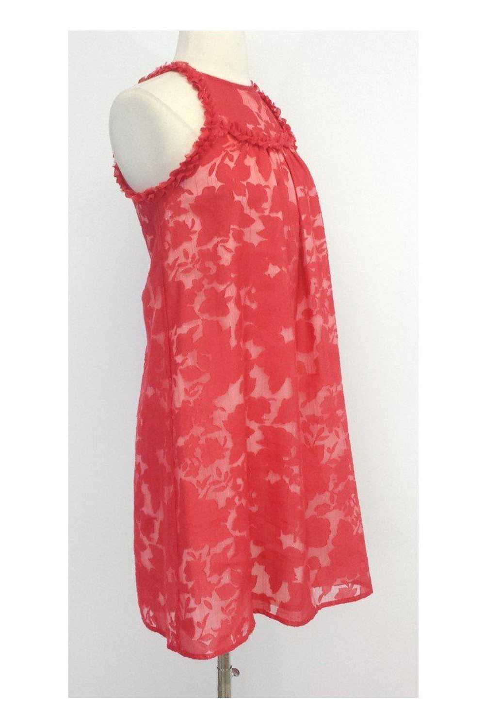 Christopher Deane - Red Floral Print Lace Dress S… - image 2