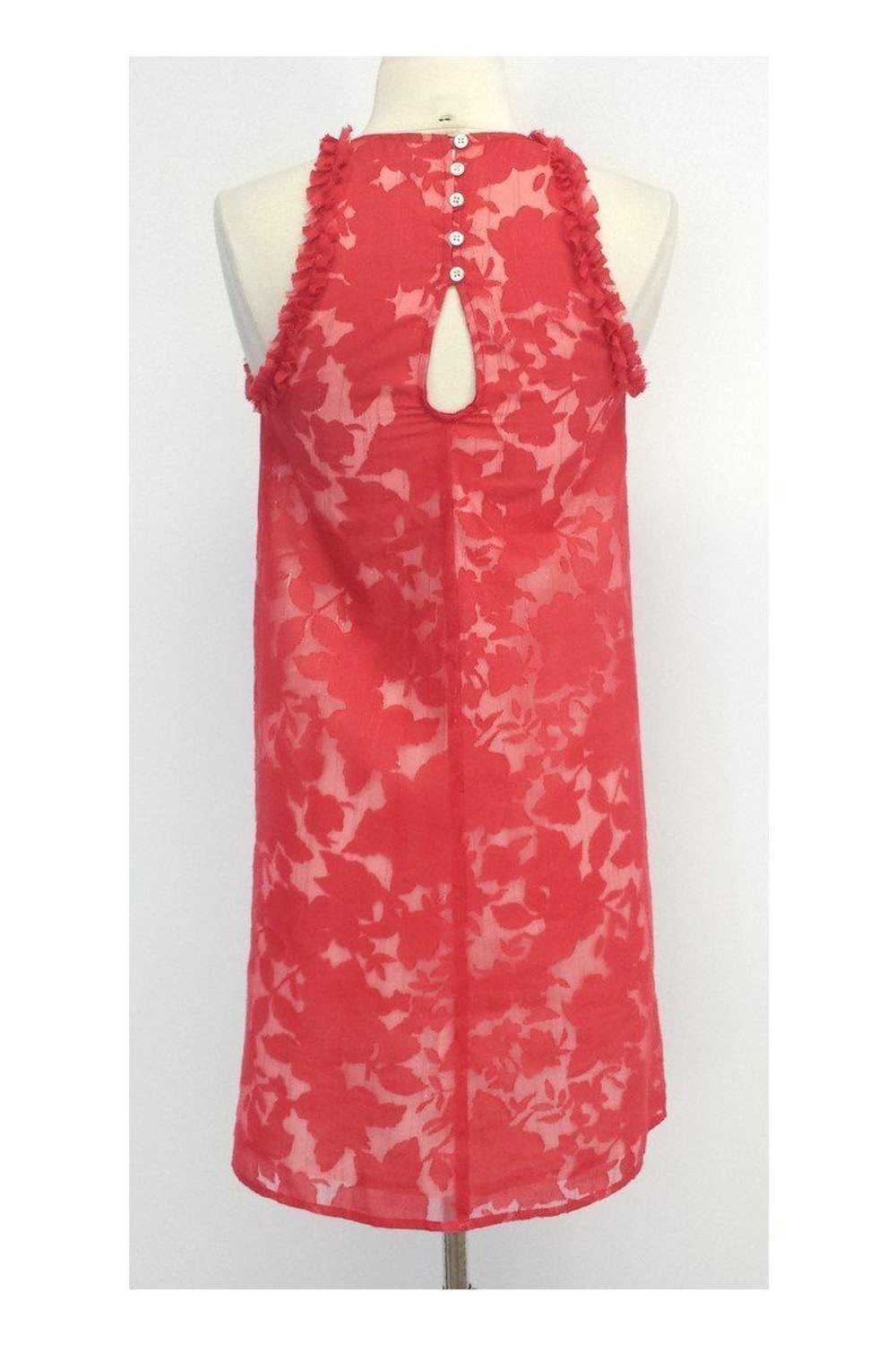 Christopher Deane - Red Floral Print Lace Dress S… - image 3