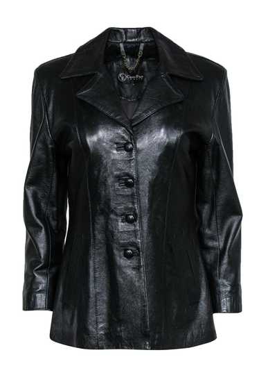 Cinzia Picci - Vintage Black Shiny Leather Blazer 