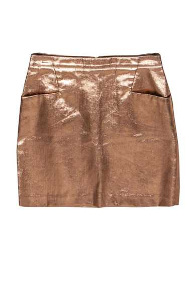 Club Monaco - Rose Gold Metallic Miniskirt Sz 2