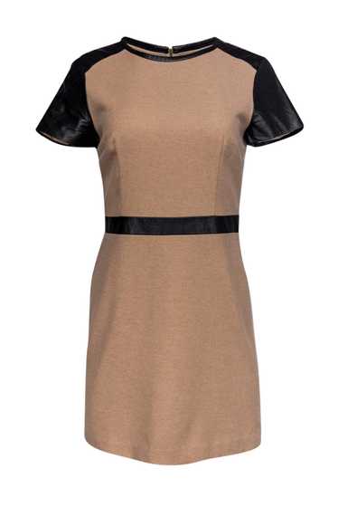 Club Monaco - Tan Wool Blend & Leather Sybil Dress