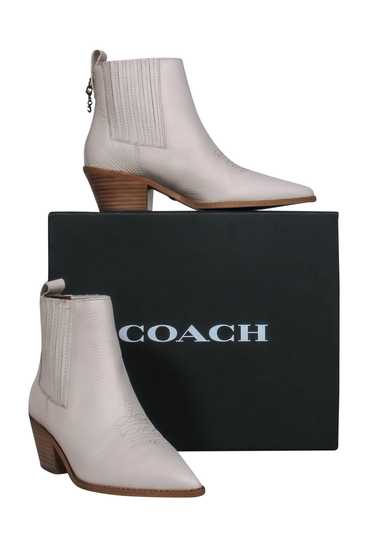 Coach - Cream Leather Pointed Toe Western-Style Bl