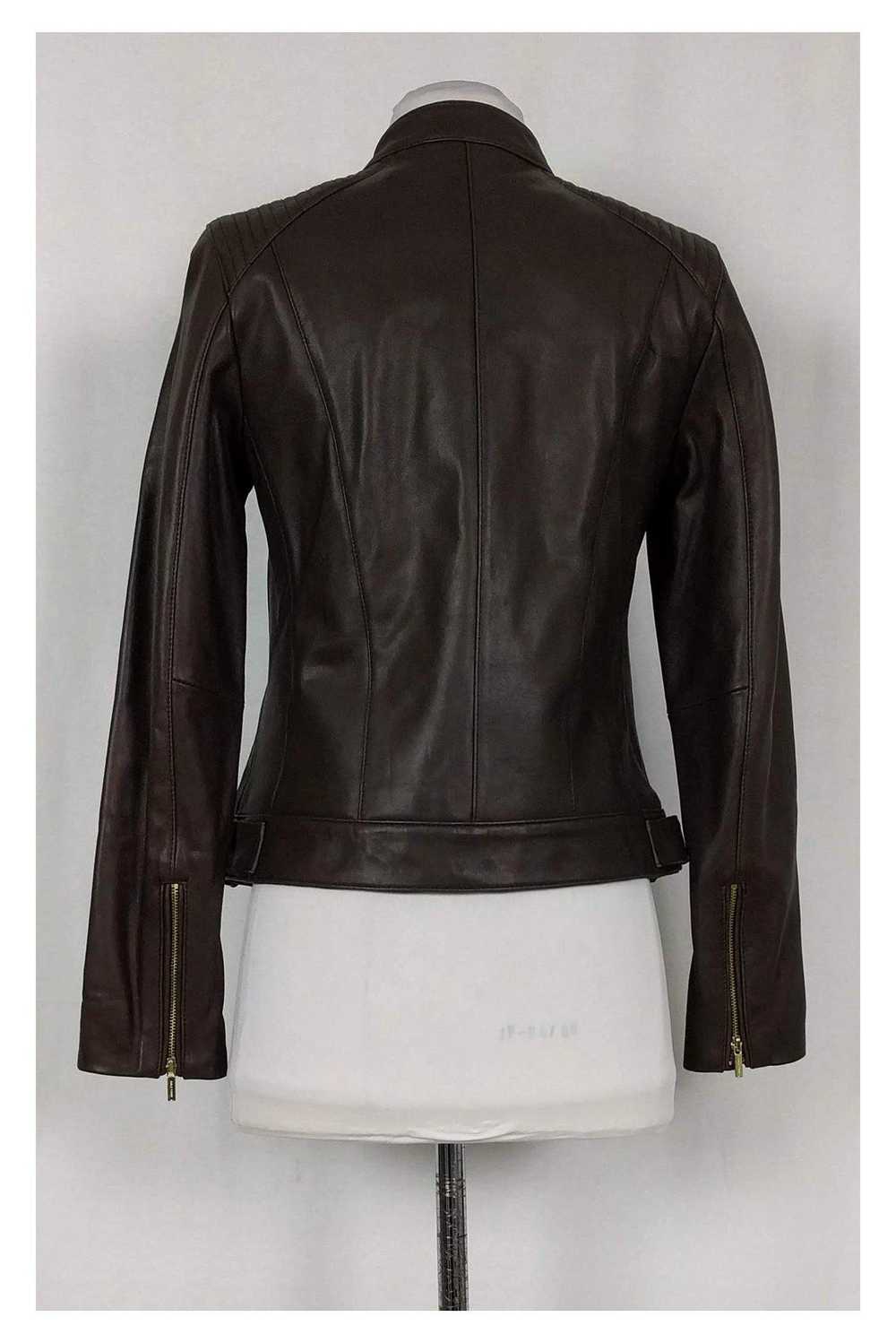 Cole Haan - Brown Leather Zip Jacket Sz S - image 3
