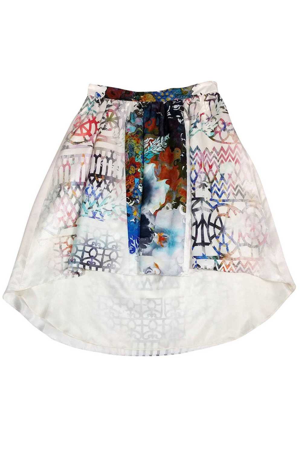 Cynthia Rowley - Off-White High Low Printed Skirt… - image 1