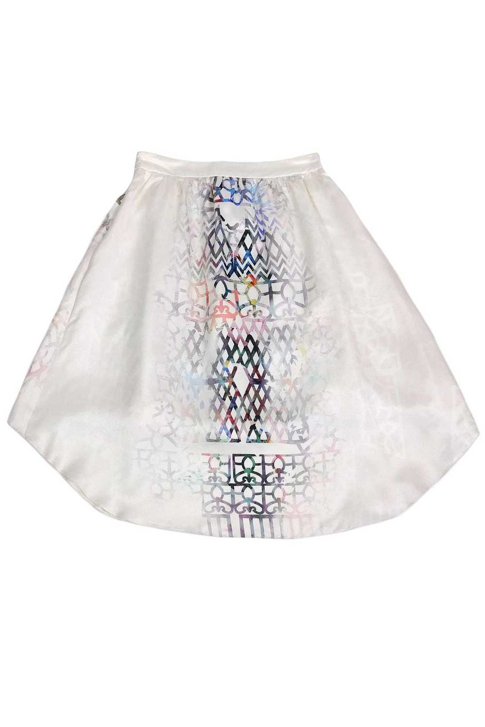 Cynthia Rowley - Off-White High Low Printed Skirt… - image 2