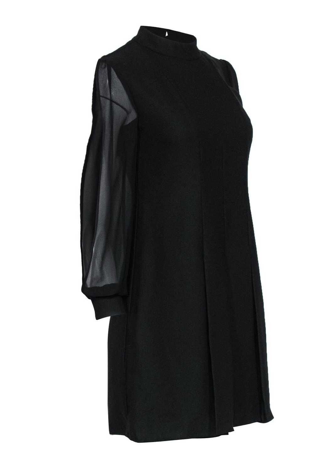 Cynthia Steffe - Black Mesh Sleeved Mini Dress w/… - image 2