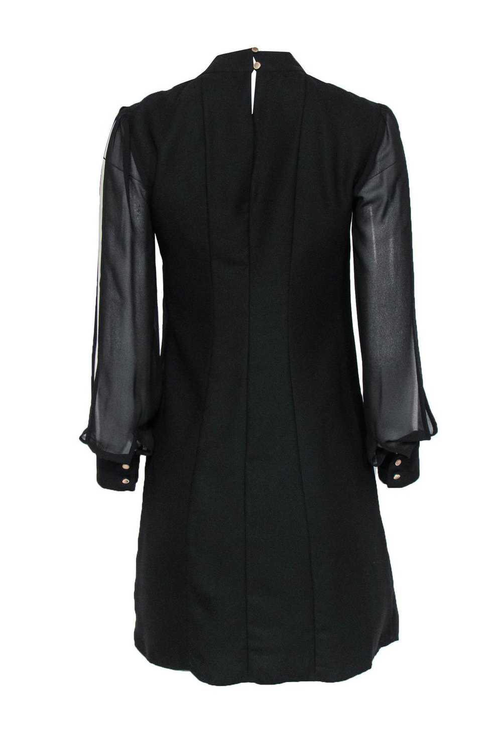 Cynthia Steffe - Black Mesh Sleeved Mini Dress w/… - image 3
