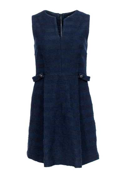 Cynthia Steffe - Navy Striped Tweed A-Line Dress S