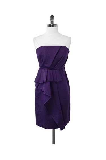 Cynthia Steffe - Purple Silk Elisa Strapless Ruffl