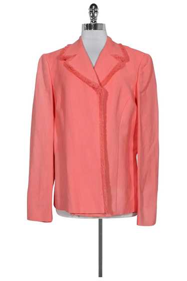 Dana Buchman - Coral Raw Edge Linen Blazer Sz 14